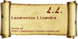 Lazarovics Lizandra névjegykártya
